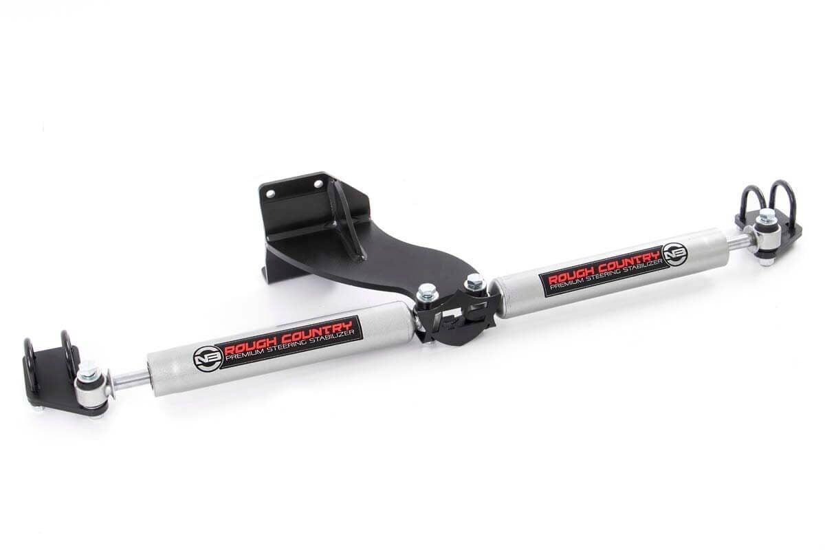 Ram 3500 Steering Stabilizer - Rough Country - N3 Dual | 2.5-8 Inch Lift - '13-'23